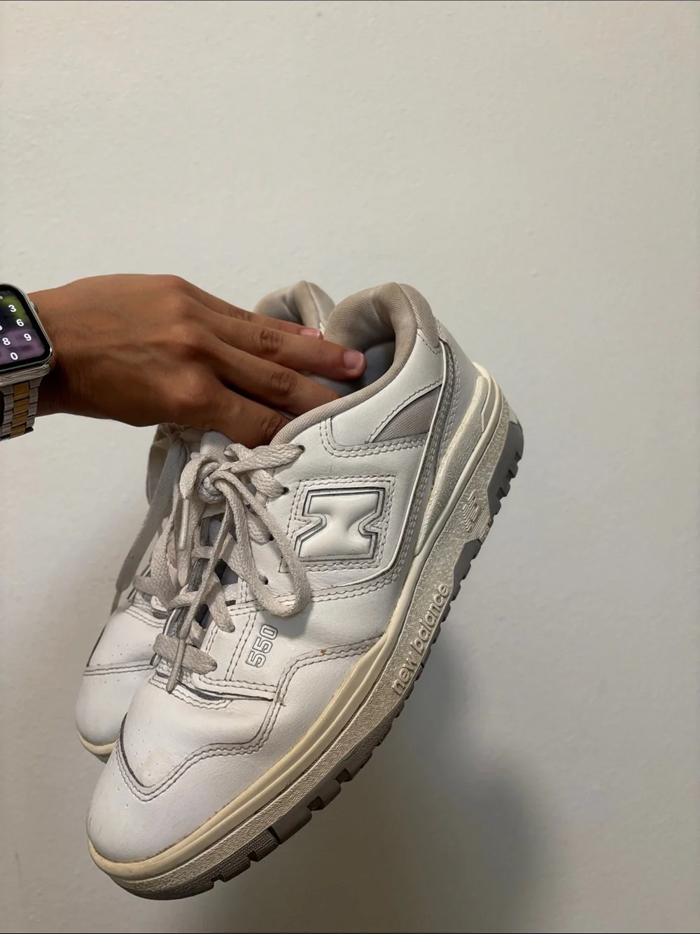 New Balance Off-White Leather Low-Top Sneakers